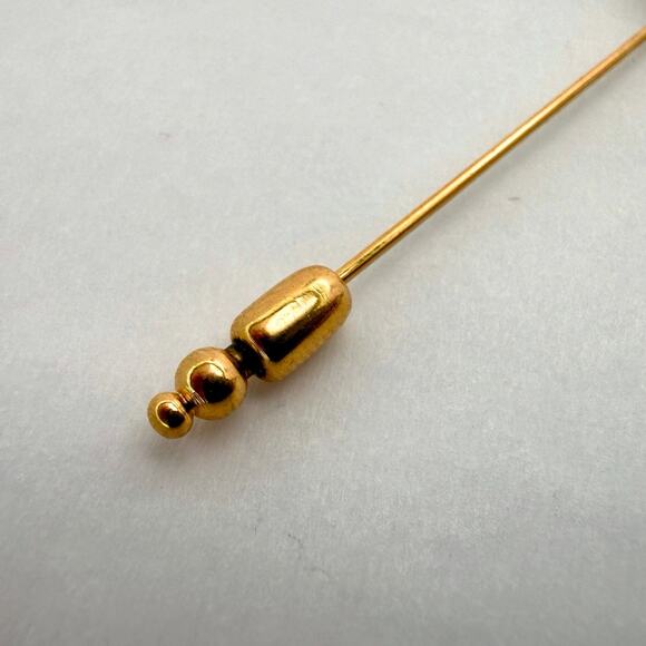 Vintage 60s Crown Trifari Turtle Stick Pin Gold Tone Figural Lapel Hat Pin - Picture 7 of 10
